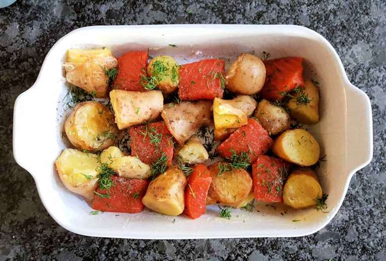 Salmon And Potato Bake Recipe Cuisine Fiend